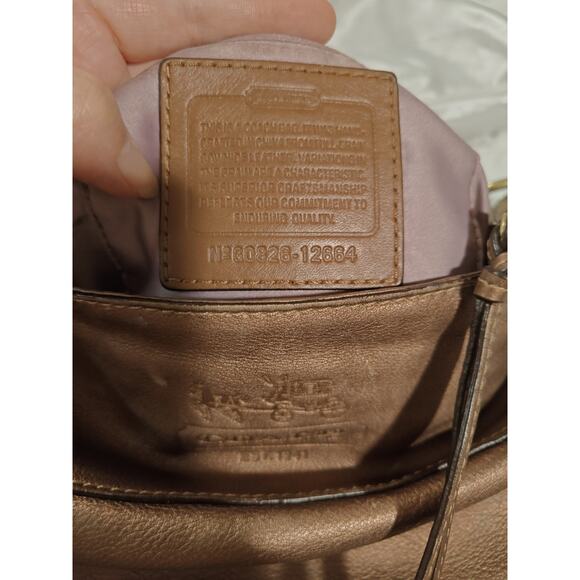 COACH ZOE BRONZE LEATHER GOLD LARGE HOBO SHOULDER BAG VINTAGE # 12664 Y2K - Picture 8 of 8